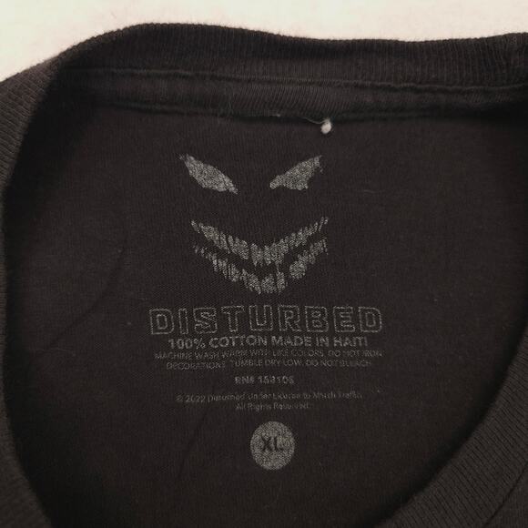Disturbed 2022 Tour Band Graphic T Shirt Adult Mens Size Extra Large XL Black - Picture 3 of 9